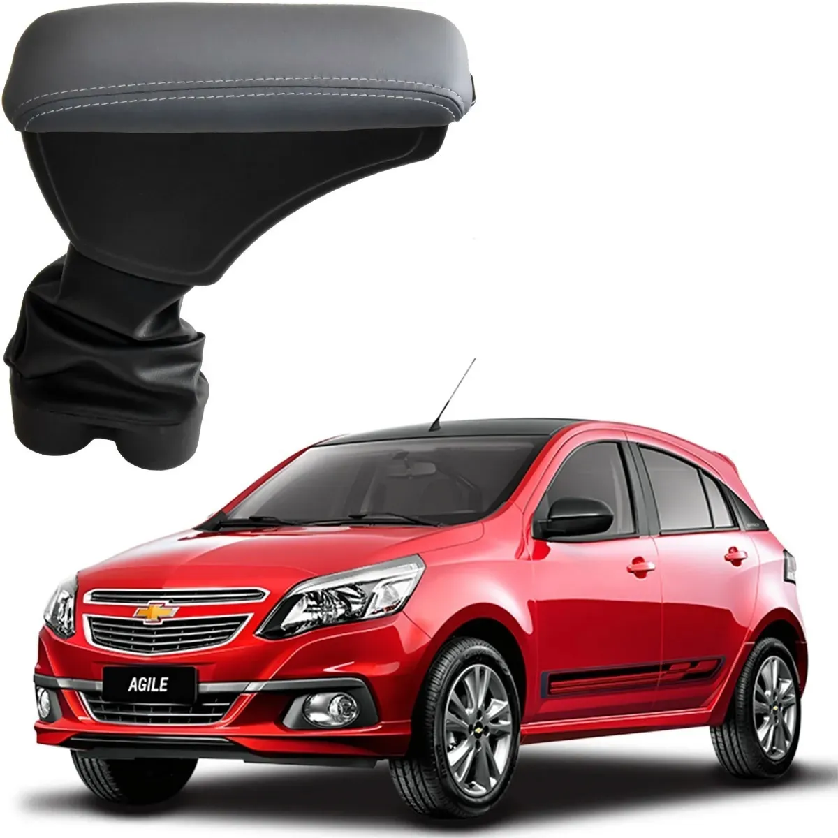 Apoio Descanso Encosto de Braço CHEVROLET AGILE - Cinza - 2009 a 2016