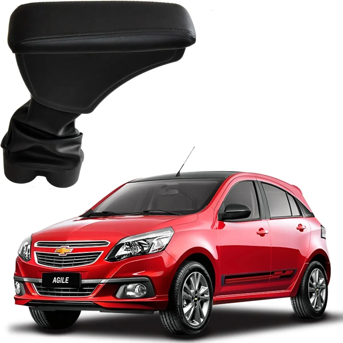 Apoio Descanso Encosto de Braço CHEVROLET AGILE - Preto  - 2009 a 2016