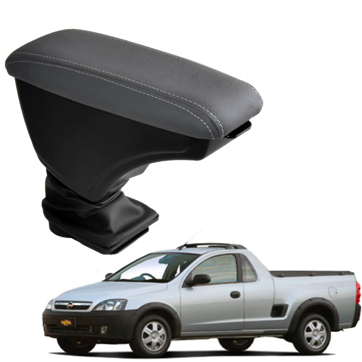 Apoio Descanso Encosto de Braço CHEVROLET MONTANA ANTIGA - Cinza - 2004 a 2010