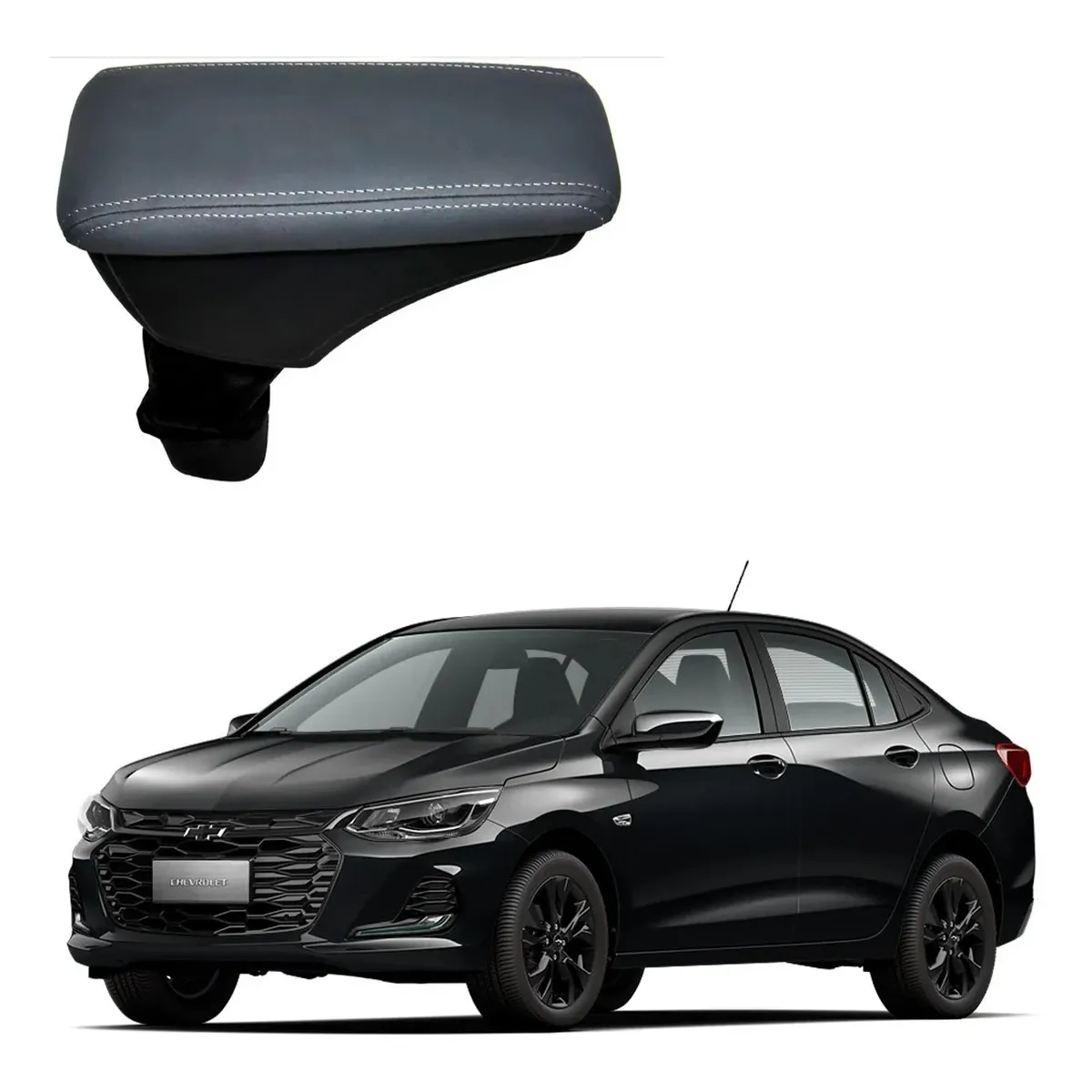 Apoio Descanso Encosto de Braço CHEVROLET NOVO ONIX - Cinza - 2020 a 2025