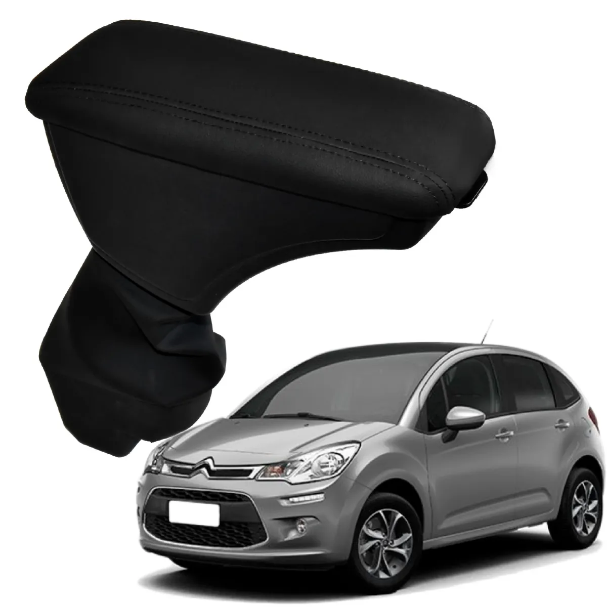 Apoio Descanso Encosto de Braço CITROEN C3 ANTIGO - Preto  - 2011 a 2019