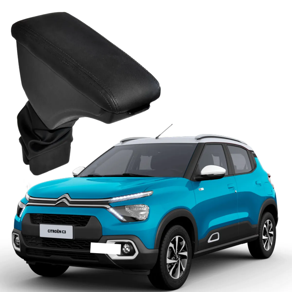 Apoio Descanso Encosto de Braço CITROEN NOVO C3 - Preto  - 2022 a 2025