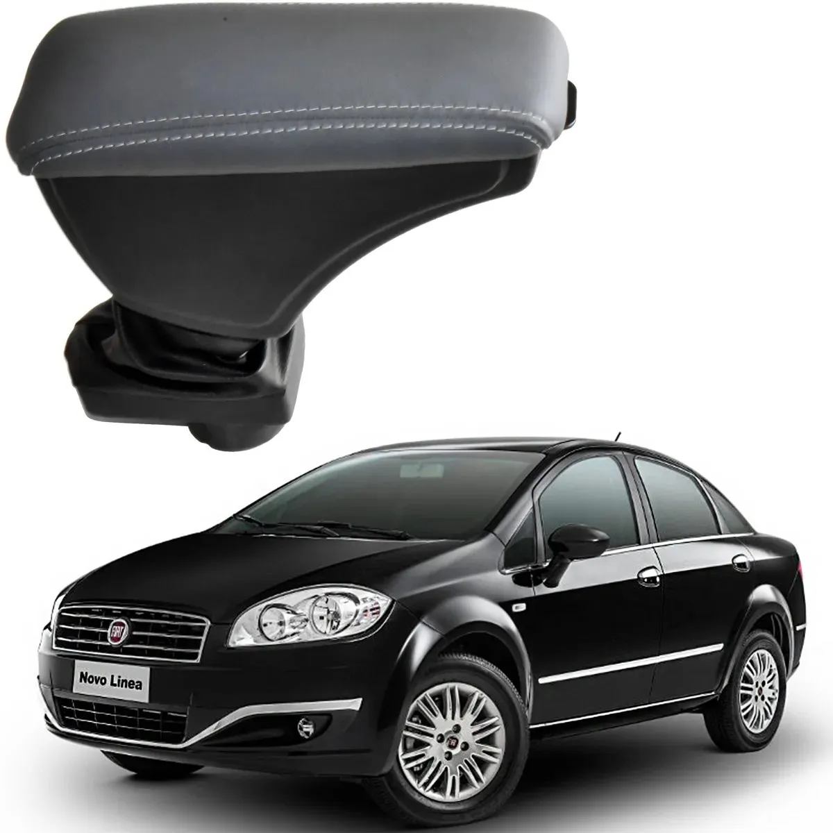 Apoio Descanso Encosto de Braço FIAT LINEA - Cinza - 2006 a 2018