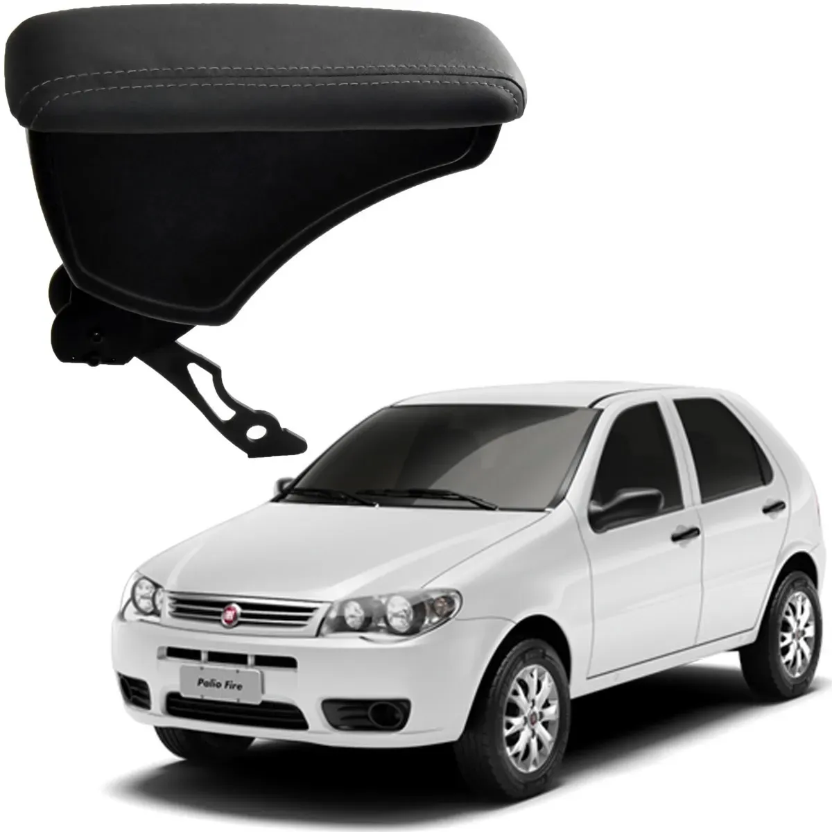 Apoio Descanso Encosto de Braço FIAT PALIO COM ENGATE CURVO - Grafite - 1996 a 2012