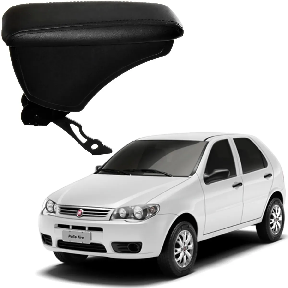 Apoio Descanso Encosto de Braço FIAT PALIO COM ENGATE CURVO - Preto  - 1996 a 2012