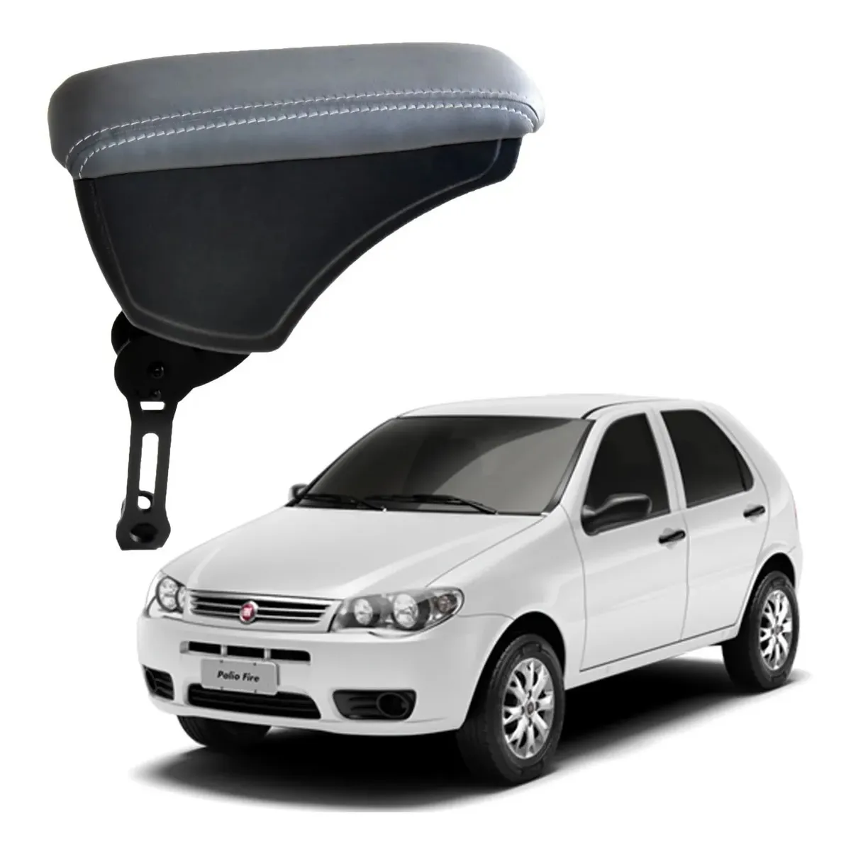 Apoio Descanso Encosto de Braço FIAT PALIO COM ENGATE FLEXÍVEL - Cinza - 1996 a 2012