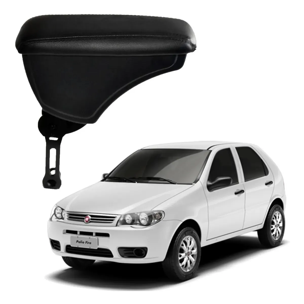 Apoio Descanso Encosto de Braço FIAT PALIO COM ENGATE FLEXÍVEL - Preto  - 1996 a 2012