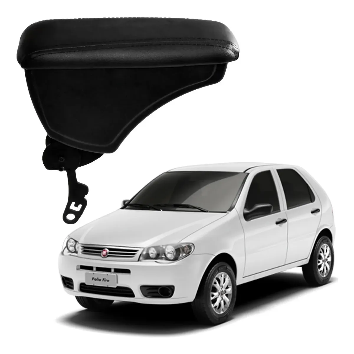 Apoio Descanso Encosto de Braço FIAT PALIO COM ENGATE RETO - Preto  - 1996 a 2012