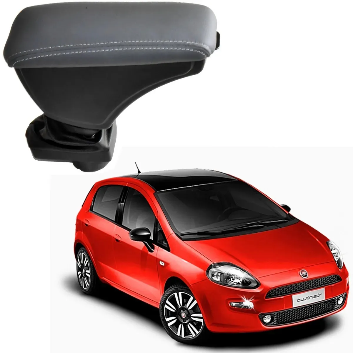 Apoio Descanso Encosto de Braço FIAT PUNTO - Cinza - 2007 a 2019