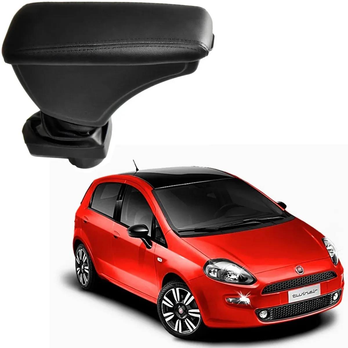 Apoio Descanso Encosto de Braço FIAT PUNTO - Preto  - 2007 a 2019