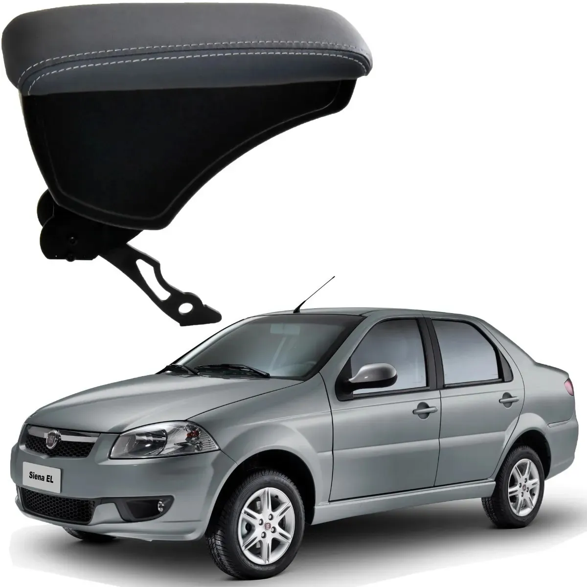 Apoio Descanso Encosto de Braço FIAT SIENA COM ENGATE CURVO - Cinza - 1996 a 2012