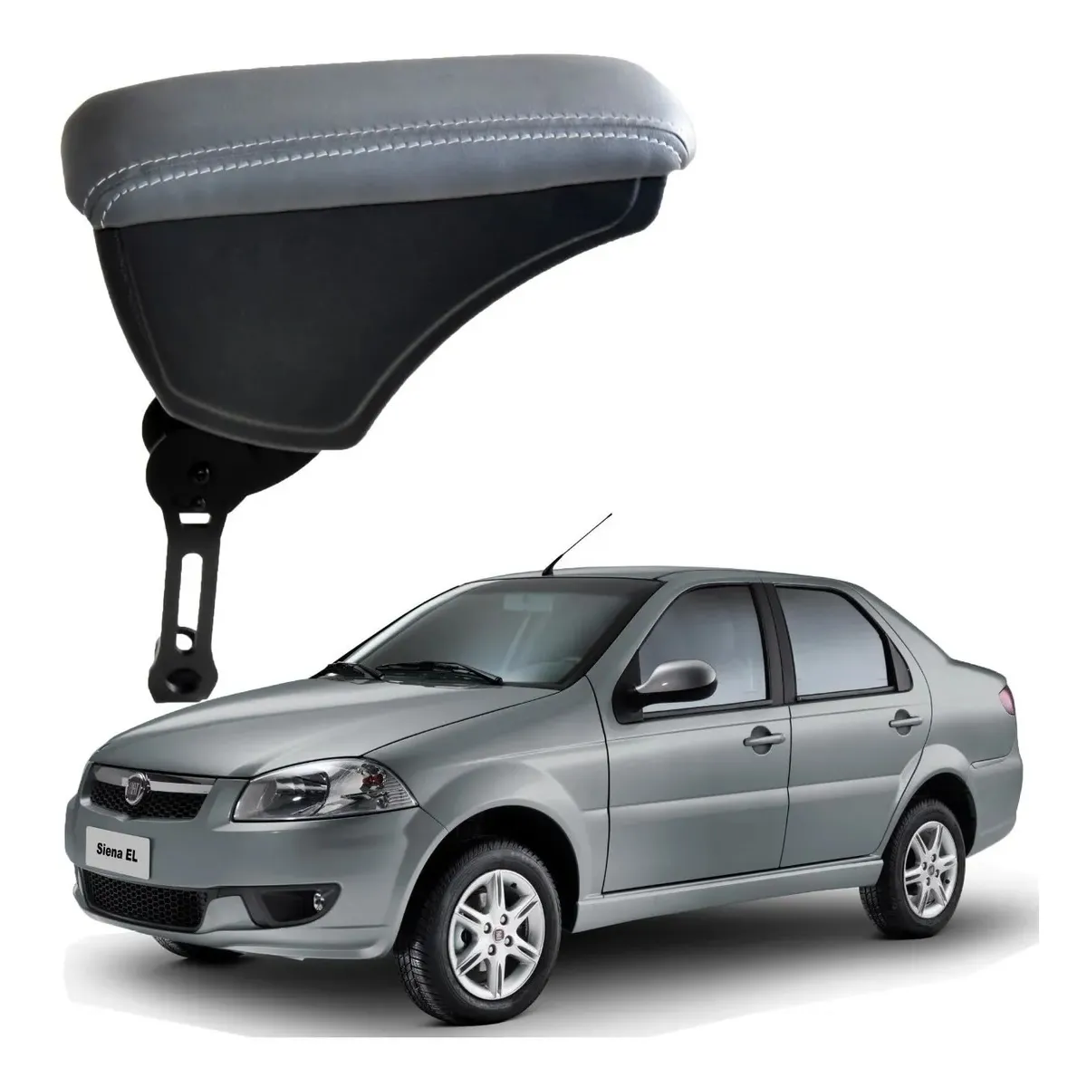 Apoio Descanso Encosto de Braço FIAT SIENA COM ENGATE FLEXÍVEL - Cinza - 1996 a 2012