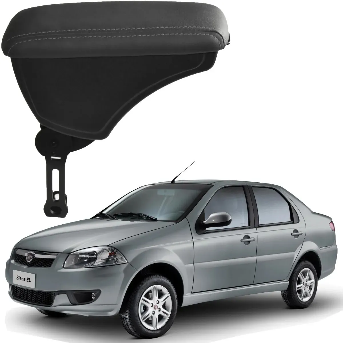 Apoio Descanso Encosto de Braço FIAT SIENA COM ENGATE FLEXÍVEL - Grafite - 1996 a 2012