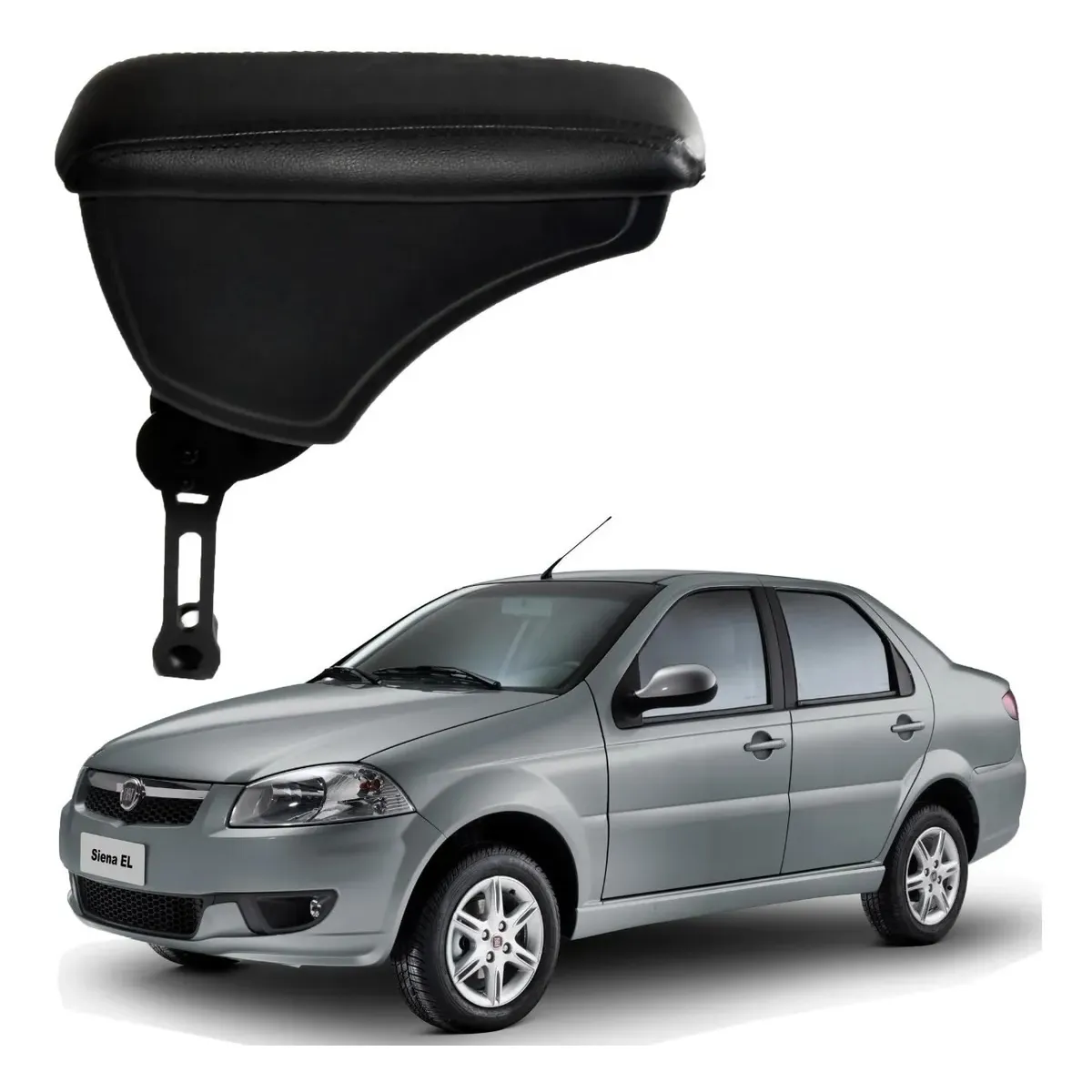 Apoio Descanso Encosto de Braço FIAT SIENA COM ENGATE FLEXÍVEL - Preto  - 1996 a 2012