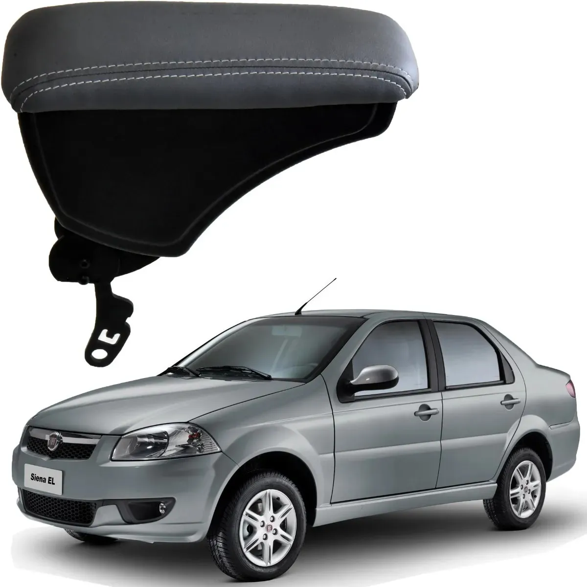 Apoio Descanso Encosto de Braço FIAT SIENA COM ENGATE RETO - Cinza - 1996 a 2012