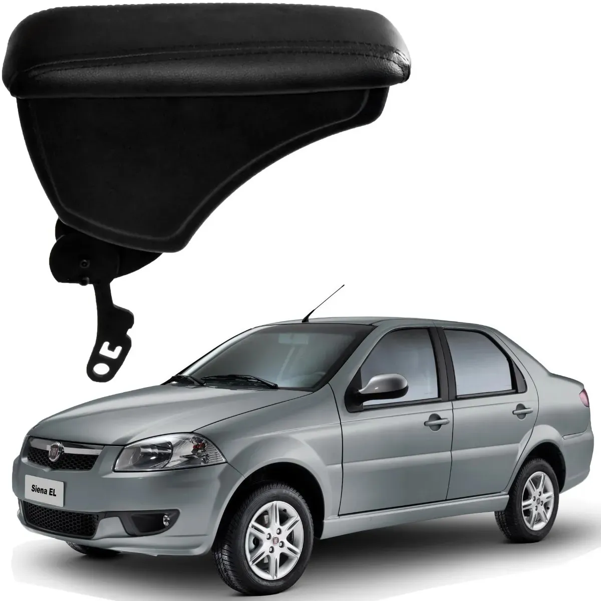 Apoio Descanso Encosto de Braço FIAT SIENA COM ENGATE RETO - Preto  - 1996 a 2012