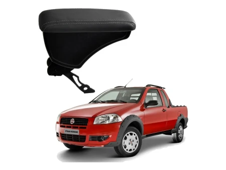 Apoio Descanso Encosto de Braço FIAT STRADA COM ENGATE CURVO - Grafite - 1998 a 2012