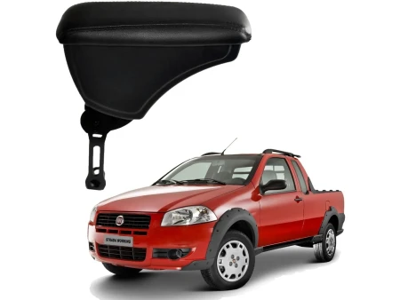 Apoio Descanso Encosto de Braço FIAT STRADA COM ENGATE FLEXÍVEL - Preto  - 1998 a 2012