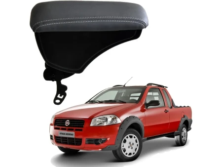 Apoio Descanso Encosto de Braço FIAT STRADA COM ENGATE RETO - Cinza - 1998 a 2012