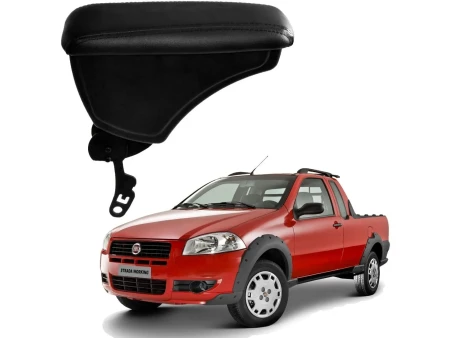 Apoio Descanso Encosto de Braço FIAT STRADA COM ENGATE RETO - Preto  - 1998 a 2012