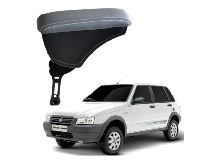 Apoio Descanso Encosto de Braço FIAT UNO COM ENGATE FLEXÍVEL - Cinza - 1982 a 2012