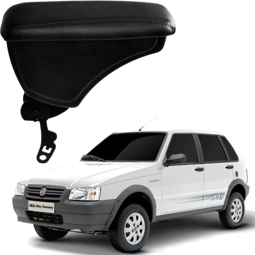 Apoio Descanso Encosto de Braço FIAT UNO COM ENGATE RETO - Preto  - 1982 a 2012
