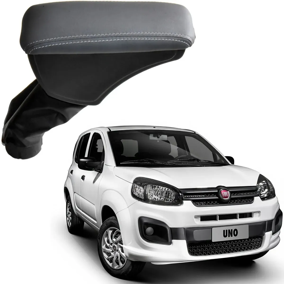 Apoio Descanso Encosto de Braço FIAT UNO WAY - Cinza - 2014 a 2019