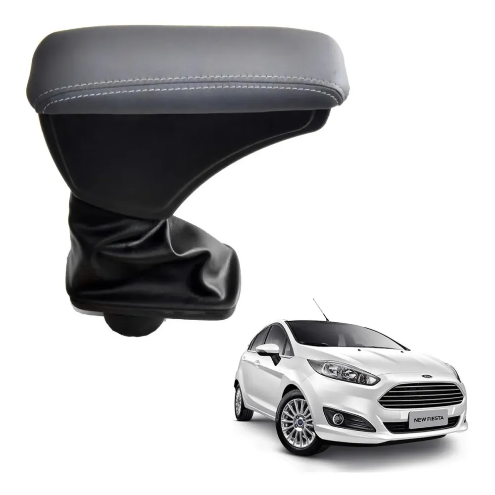Apoio Descanso Encosto de Braço FORD NEW FIESTA HATCH NACIONAL - Cinza - 2013 a 2017