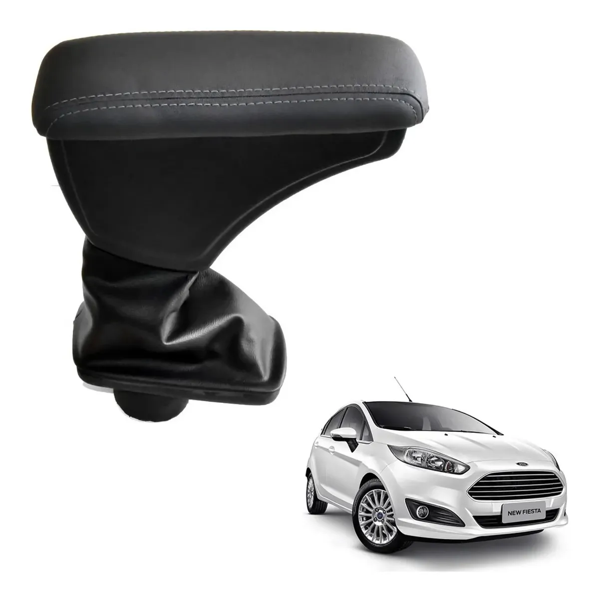 Apoio Descanso Encosto de Braço FORD NEW FIESTA HATCH NACIONAL - Grafite - 2013 a 2017