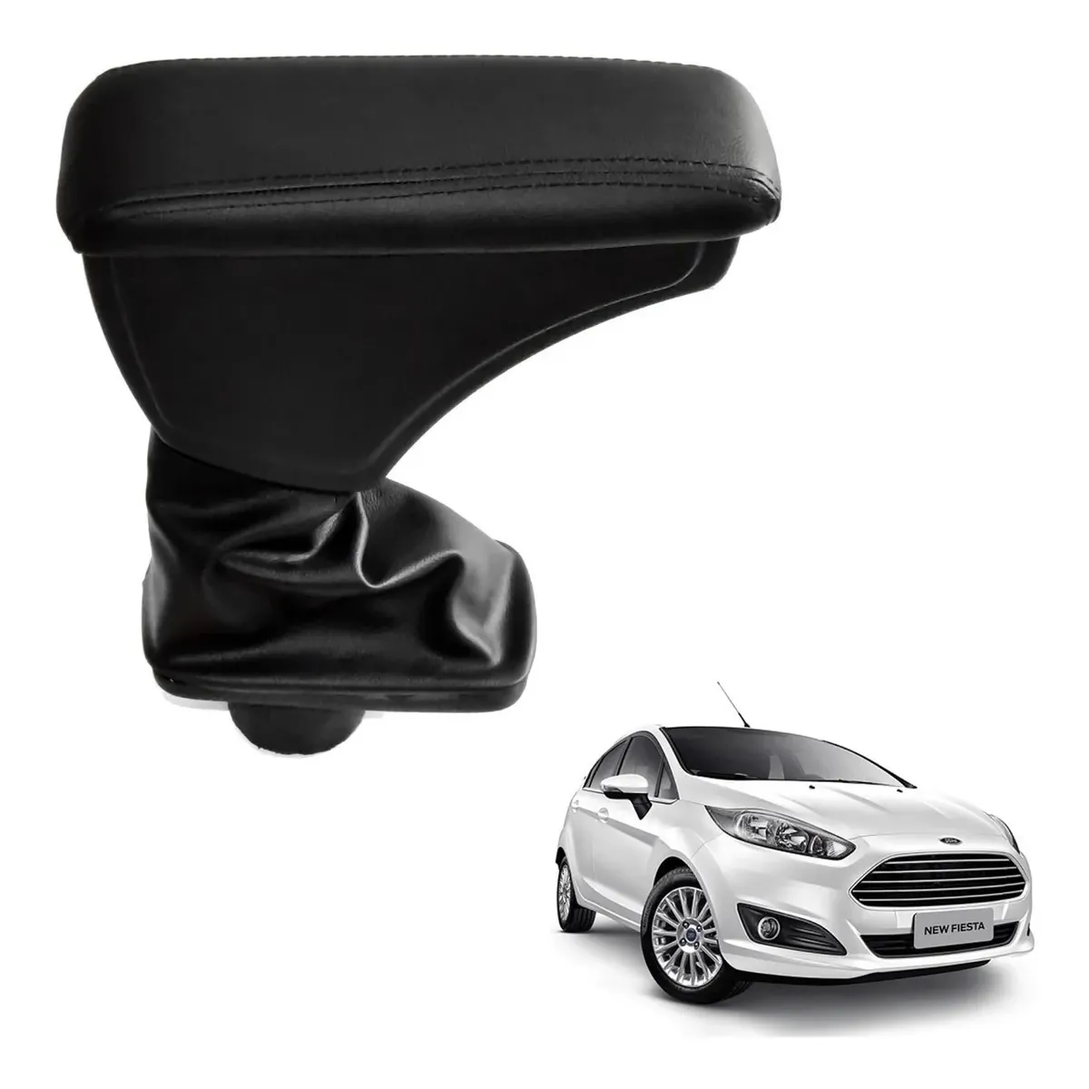 Apoio Descanso Encosto de Braço FORD NEW FIESTA HATCH NACIONAL - Preto  - 2013 a 2017