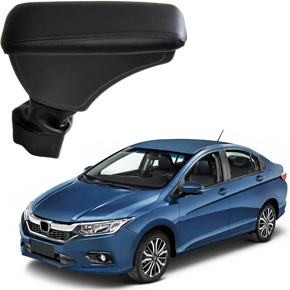 Apoio Descanso Encosto de Braço HONDA CITY - Preto  - 2015 a 2025