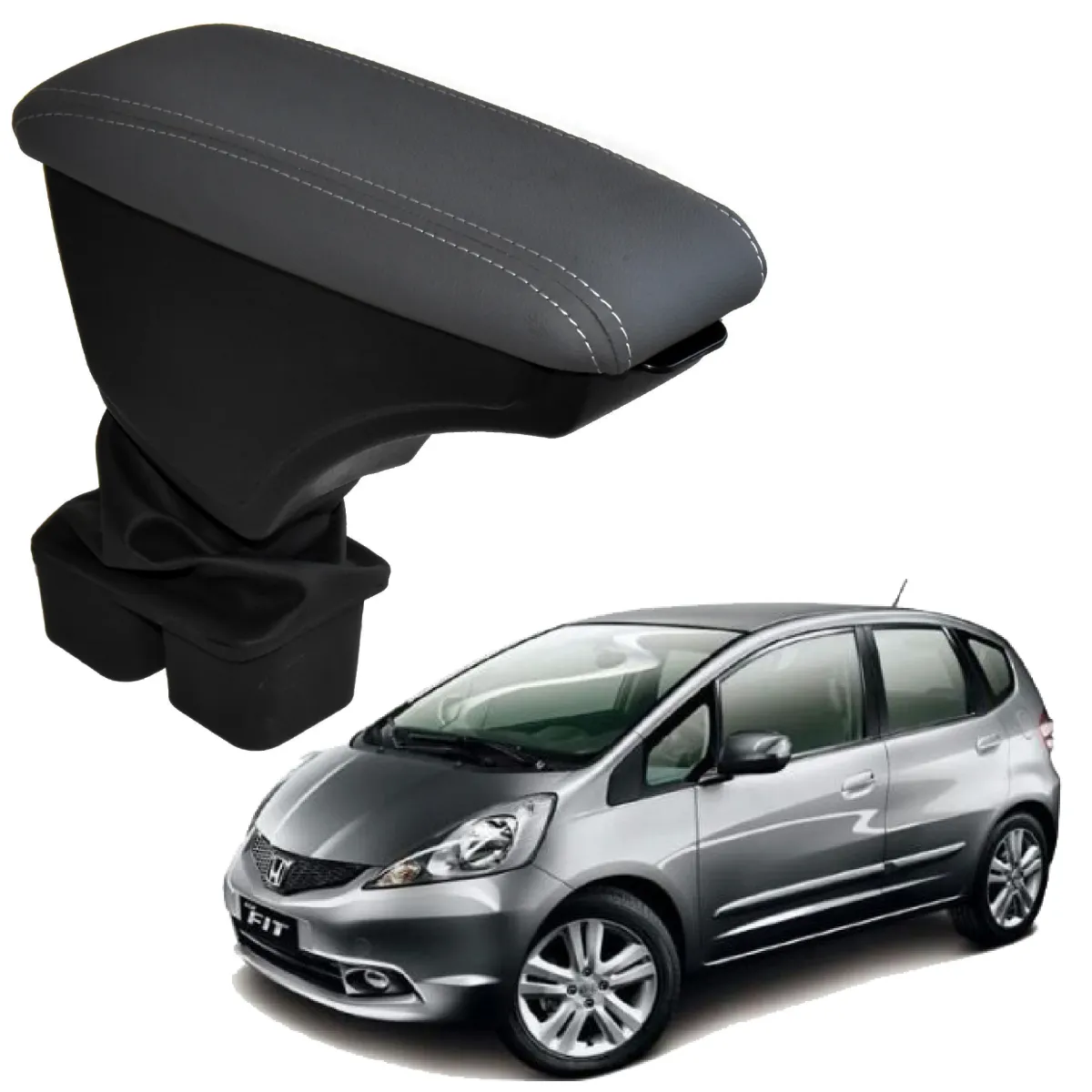 Apoio Descanso Encosto de Braço HONDA NEW FIT - Cinza - 2009 a 2014