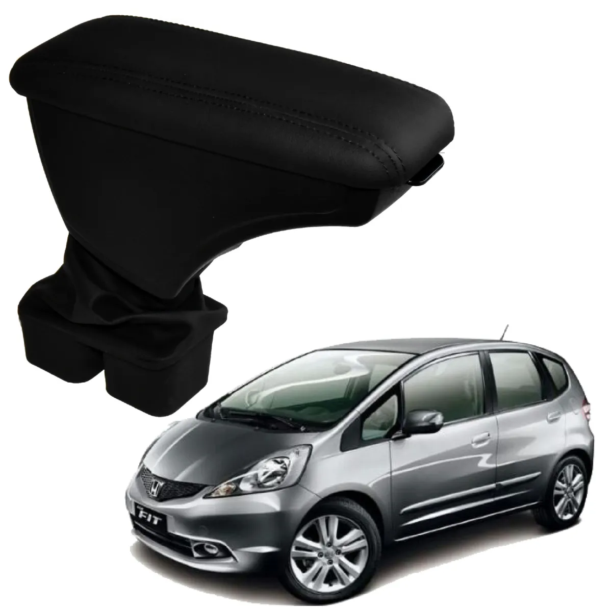 Apoio Descanso Encosto de Braço HONDA NEW FIT - Preto  - 2009 a 2014