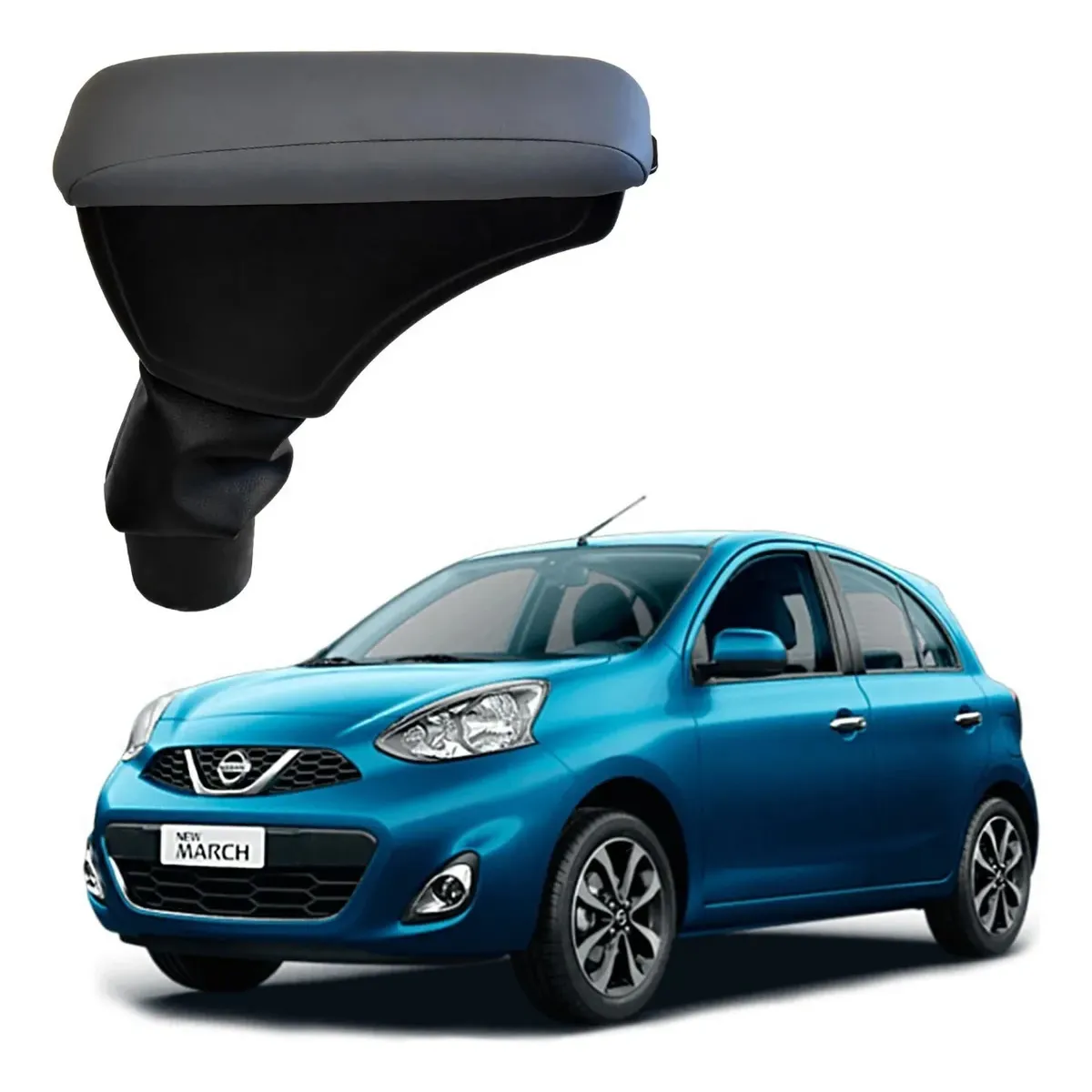 Apoio Descanso Encosto de Braço NISSAN MARCH - Cinza - 2011 a 2020