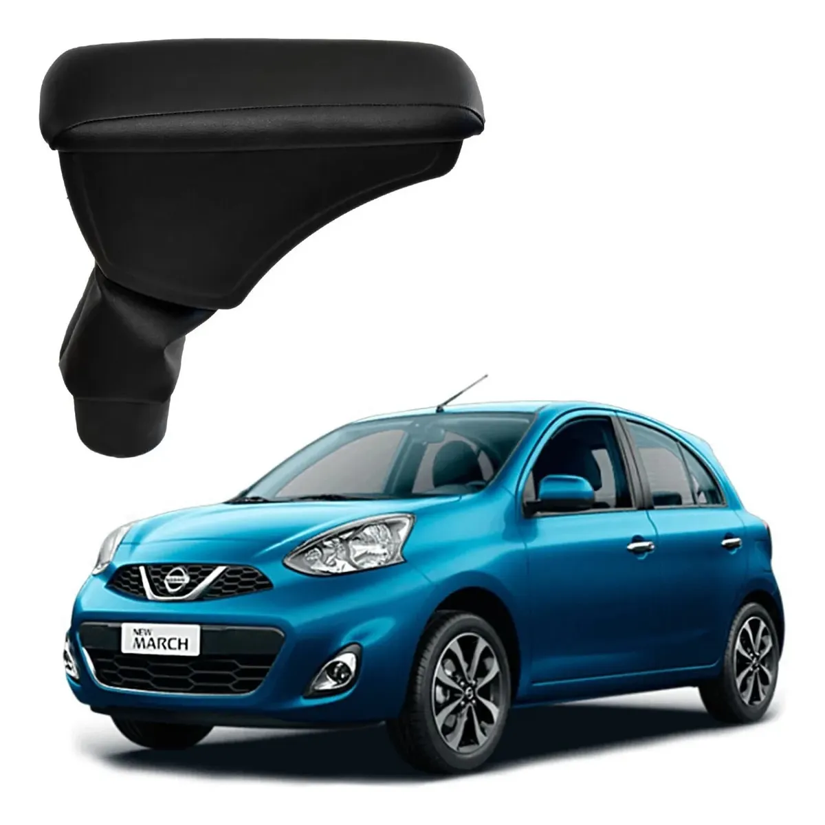 Apoio Descanso Encosto de Braço NISSAN MARCH - Preto  - 2011 a 2020