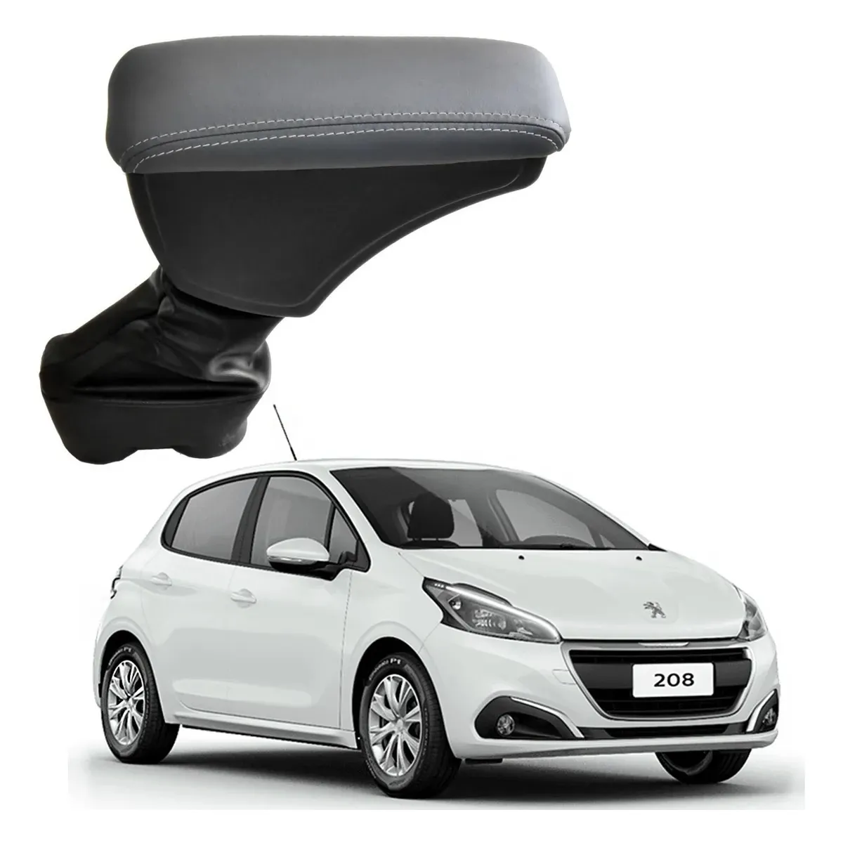 Apoio Descanso Encosto de Braço PEUGEOT 208 - Cinza - 2013 a 2019