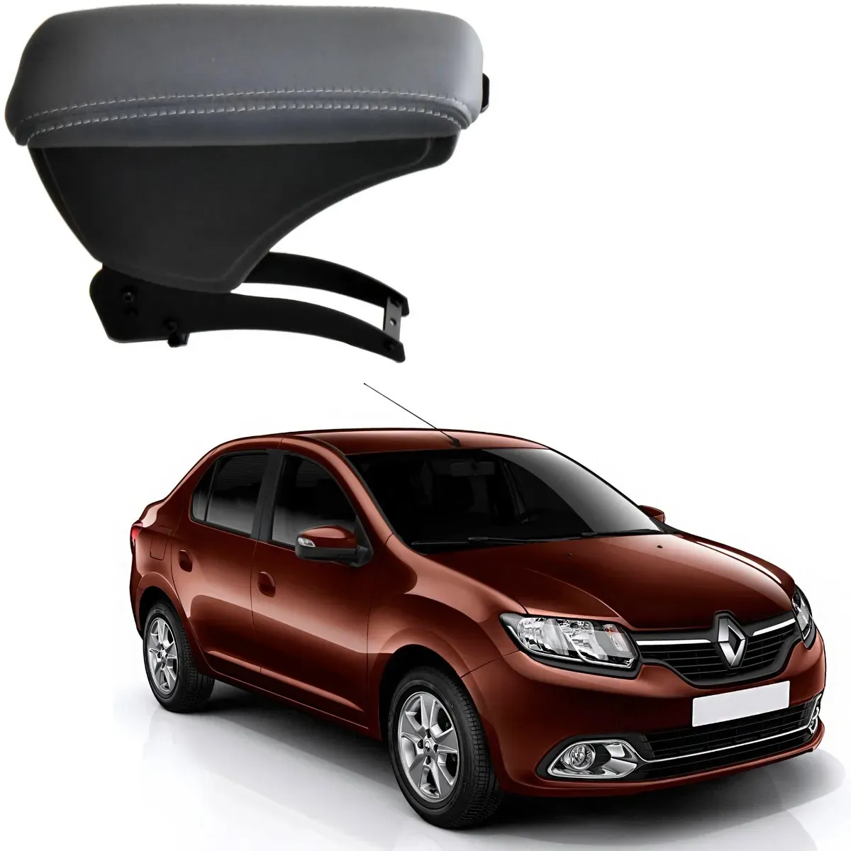 Apoio Descanso Encosto de Braço RENAULT LOGAN - Cinza - 2007 a 2023