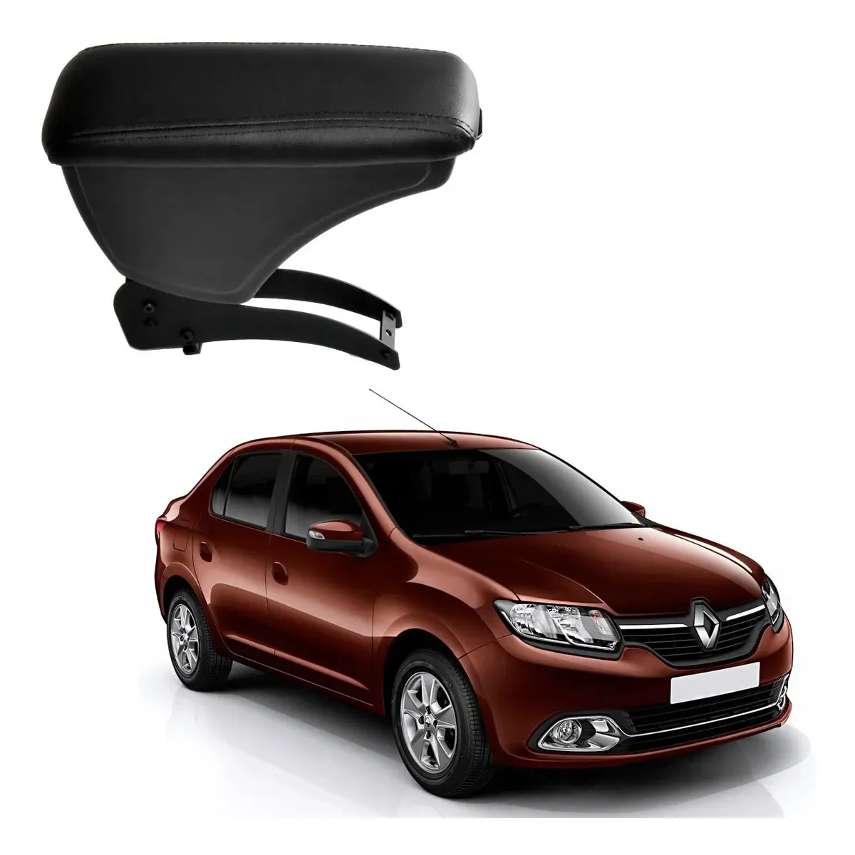 Apoio Descanso Encosto de Braço RENAULT LOGAN - Preto  - 2007 a 2023