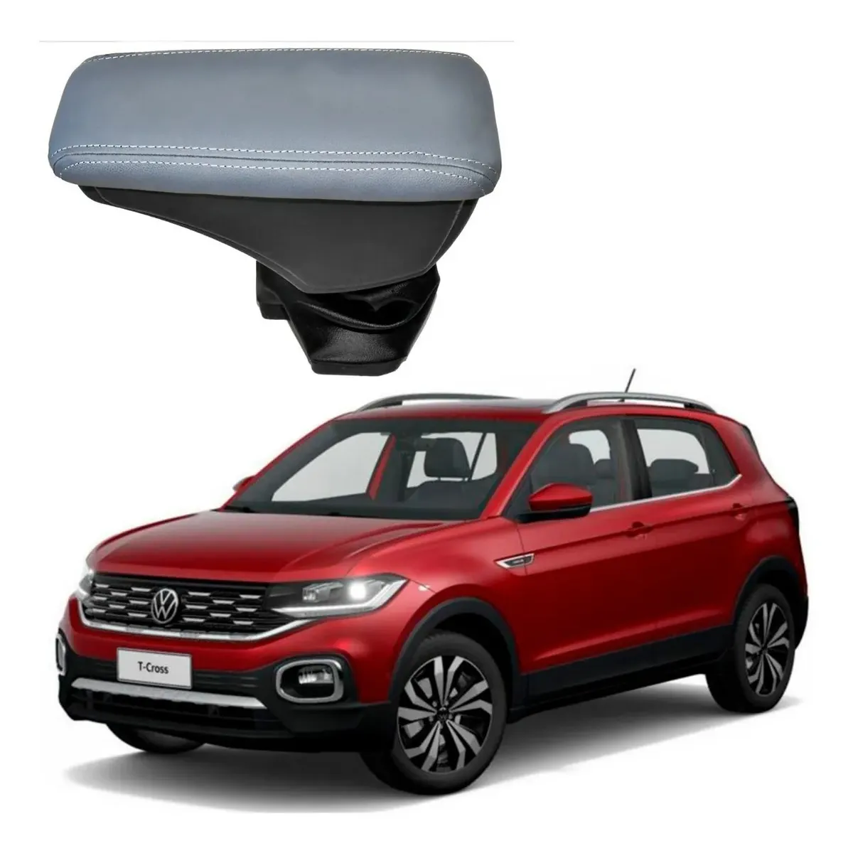 Apoio Descanso Encosto de Braço VOLKSWAGEN TCROSS - Cinza - 2019 a 2025