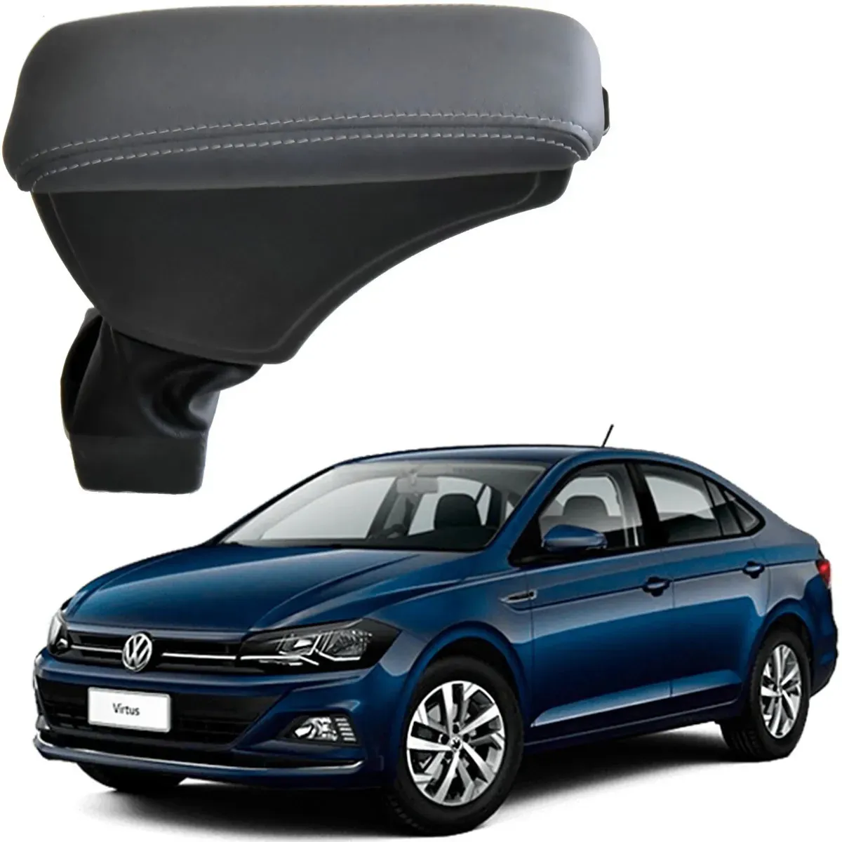 Apoio Descanso Encosto de Braço VOLKSWAGEN VIRTUS - Cinza - 2018 a 2025